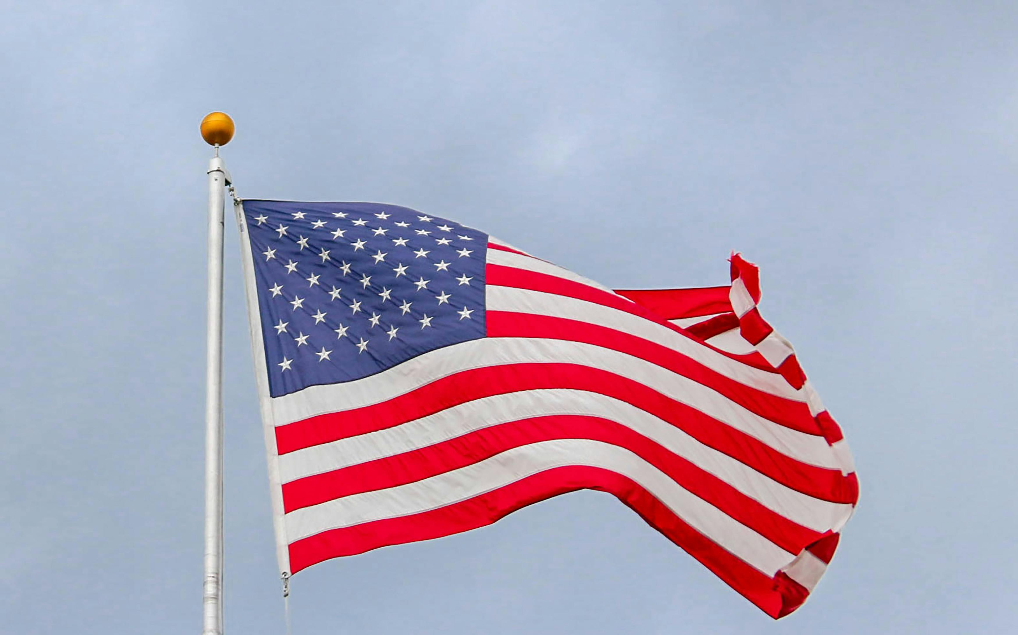 American flag waving in the wind