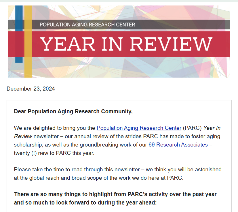 "2024 PARC Year in Review Newsletter"