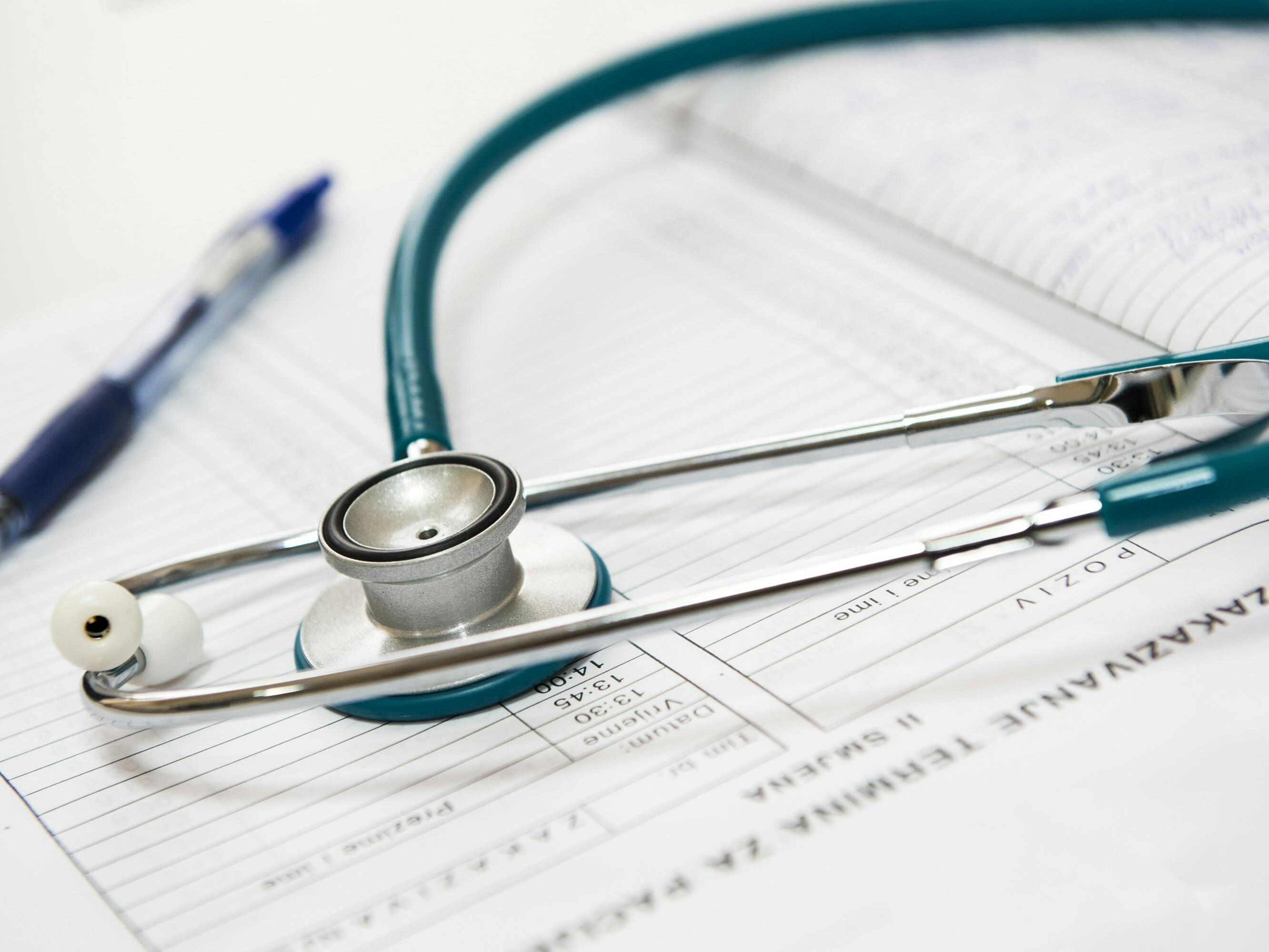 Stethoscope over list of patient names 