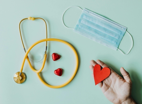 Mask And Stethoscope with hearts.