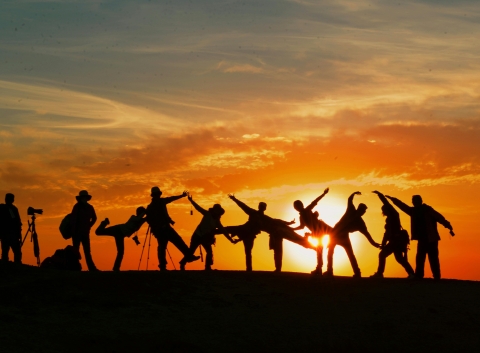 Social Group of hikers