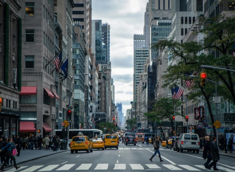 A busy city street