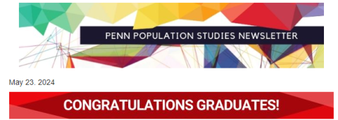 Penn Population studies newsletter