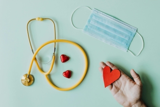 Mask And Stethoscope with hearts.